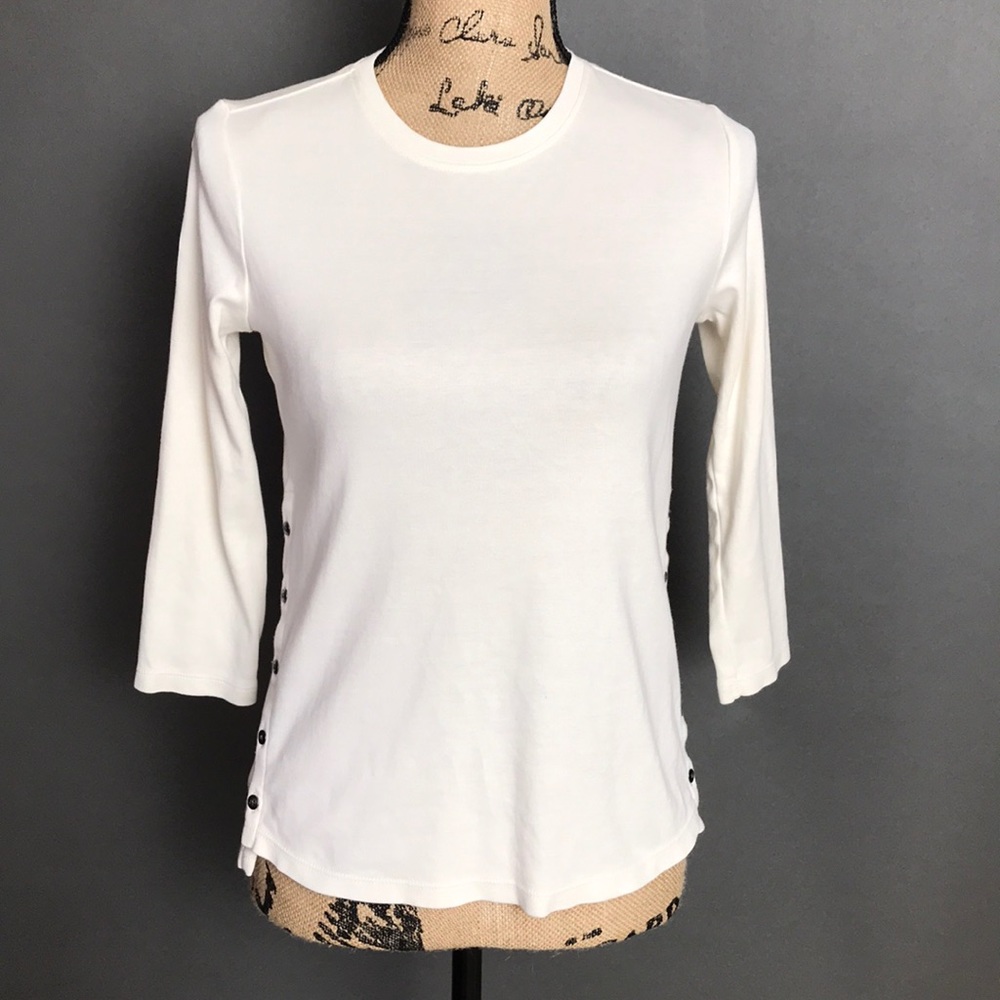 J.Jill Side Button Tee XS Petite